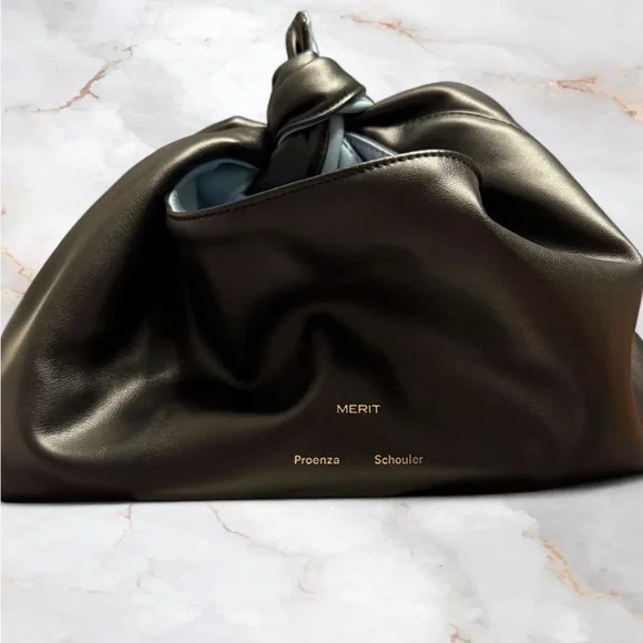 Proenza Schouler x Merit Blue/Black Reversible Leather Top Handle Bag ✨ - Picture 3 of 10